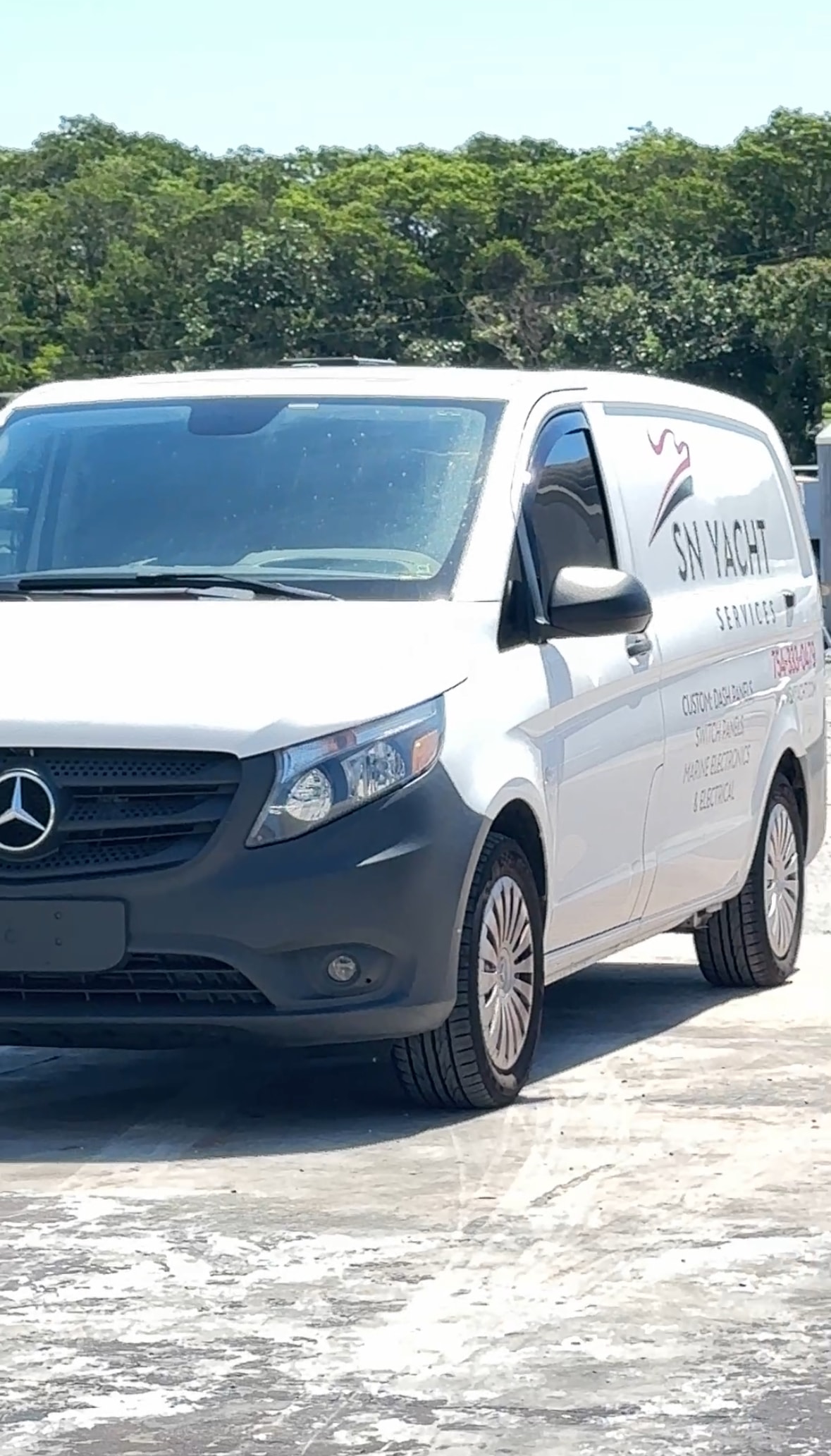 SN Yacht Services branded Mercedes work van